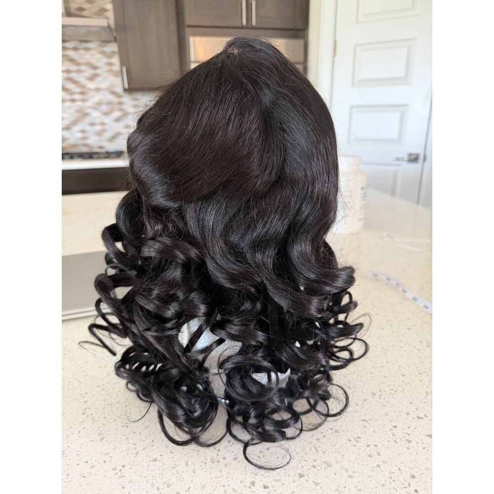 Ainmeys 18in 7x6 C Part Loose Body Wave Human Hair Glueless HD Lace Wig